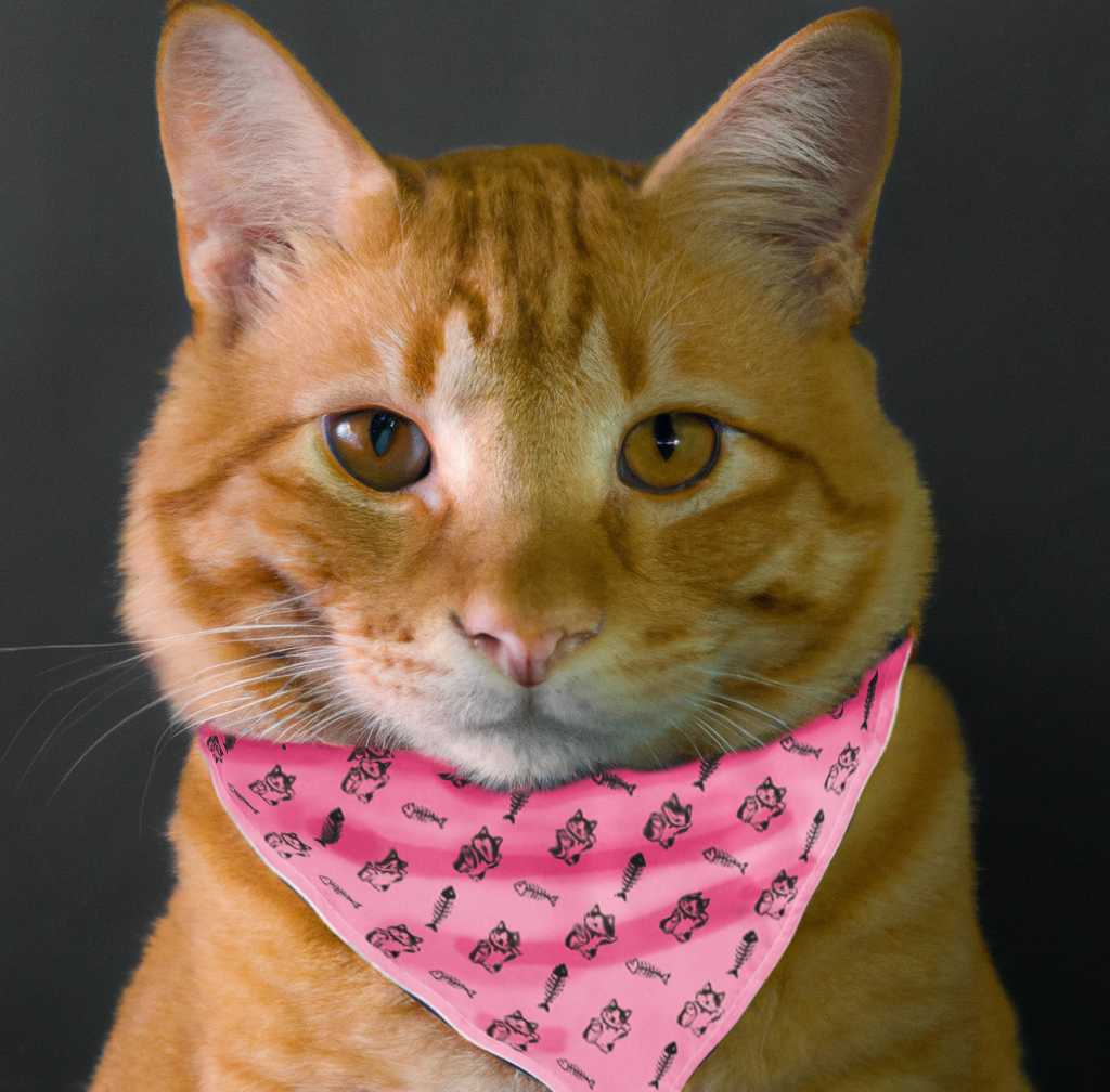 Pink Lucky Cat Patterned Bandana