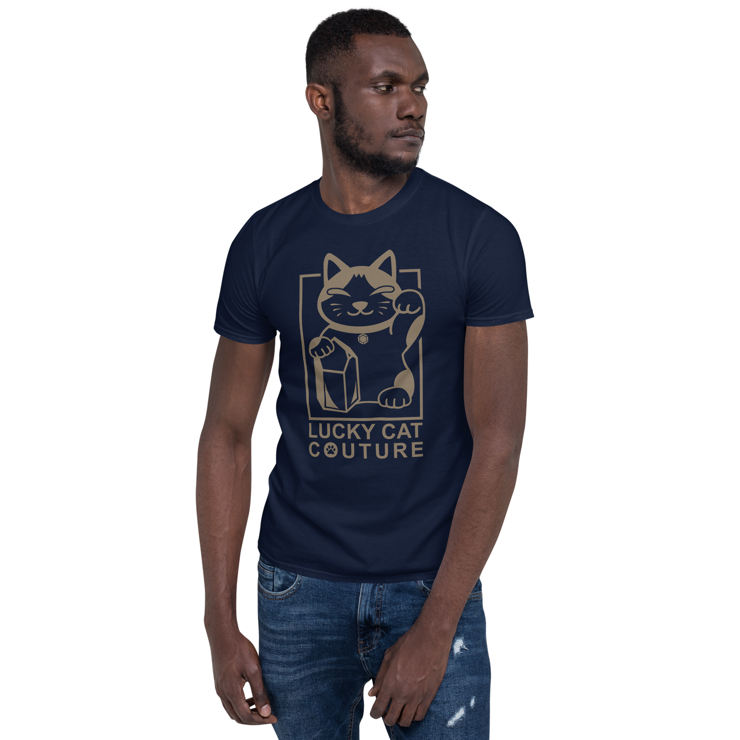 Navy Blue Lucky Cat Couture Tee