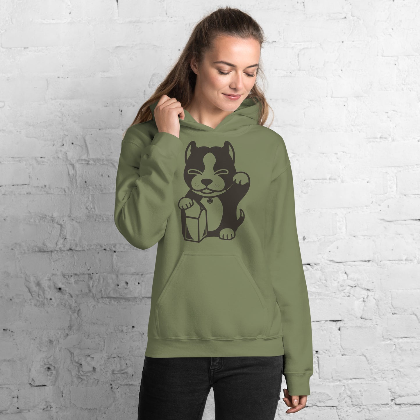 Army Green Lucky Dog Hoodie