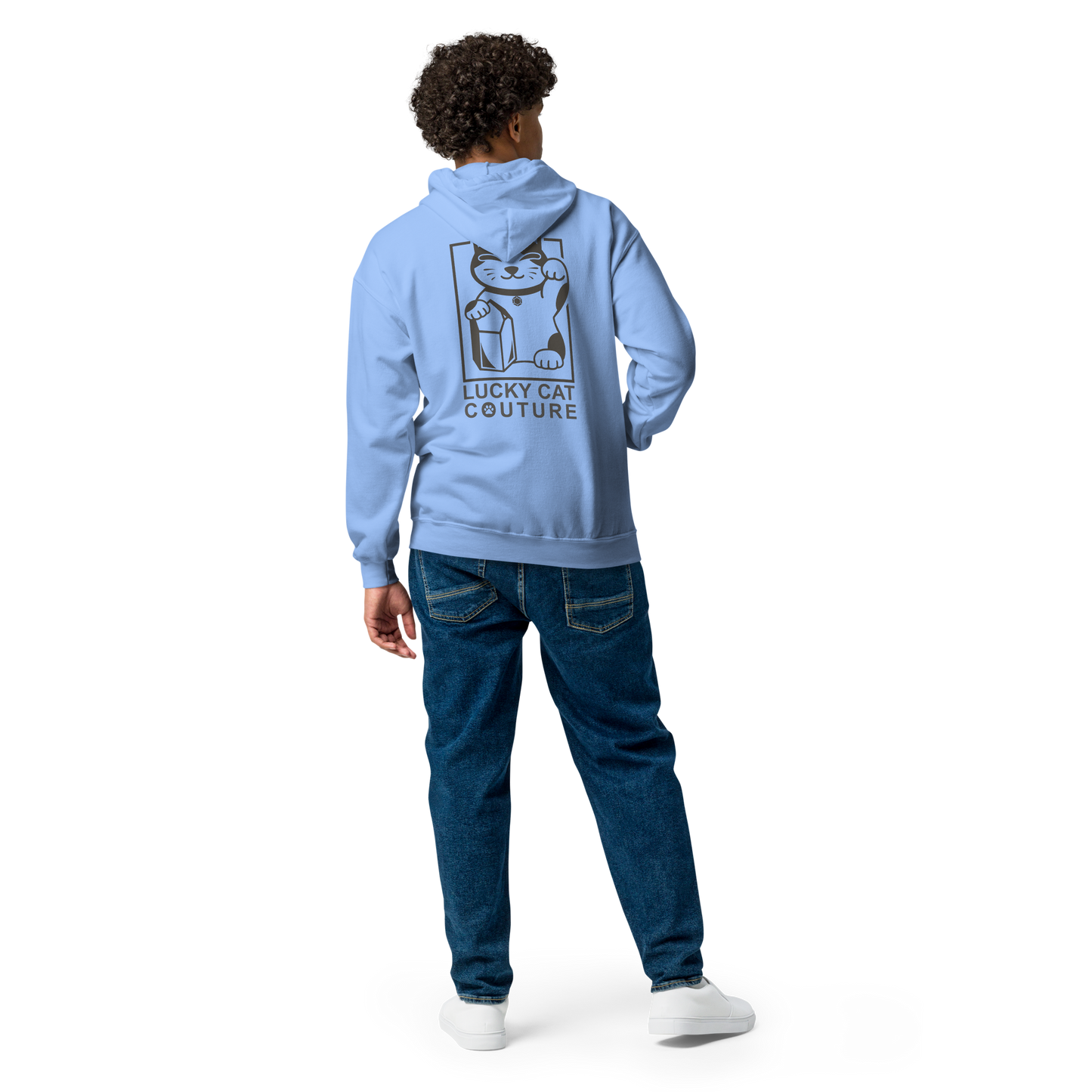 Baby Blue Lucky Cat Couture Zip-Up Hoodie
