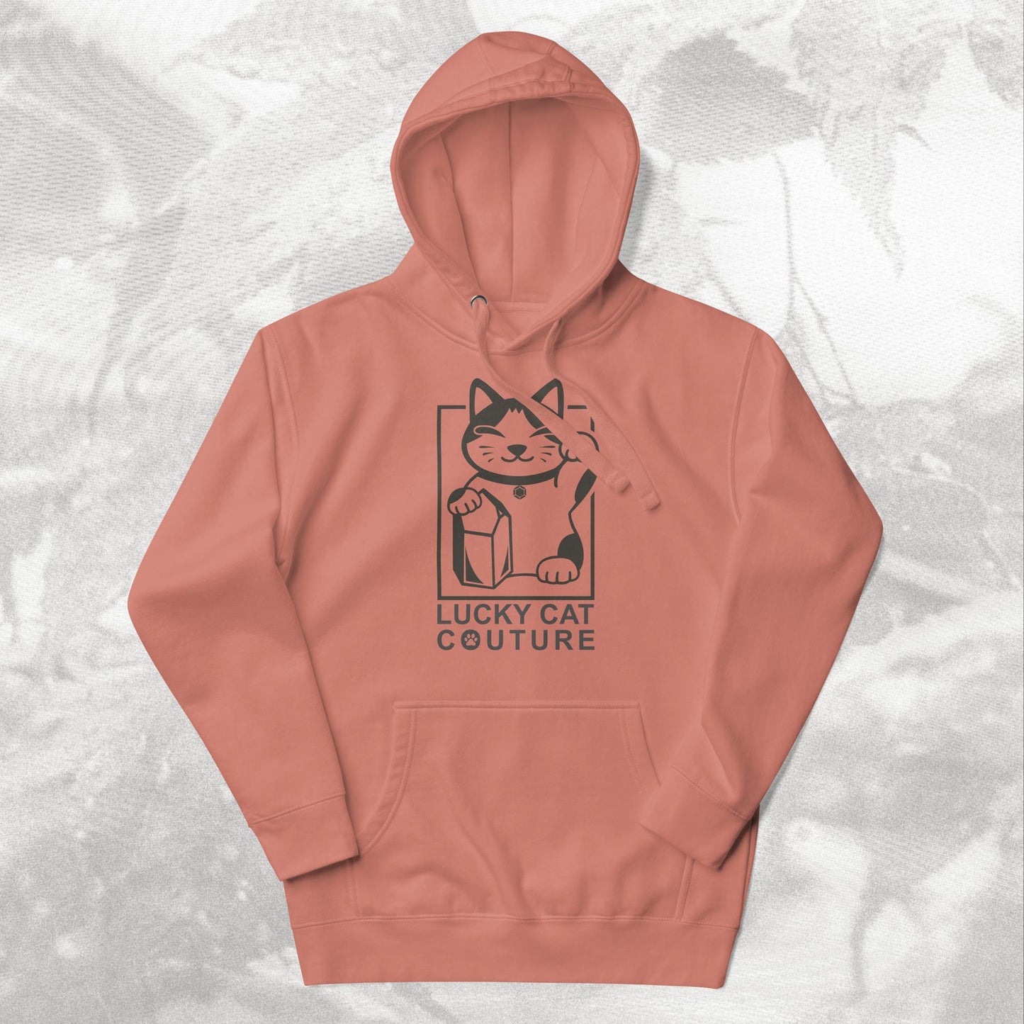 Blush Pink Lucky Cat Couture Hoodie