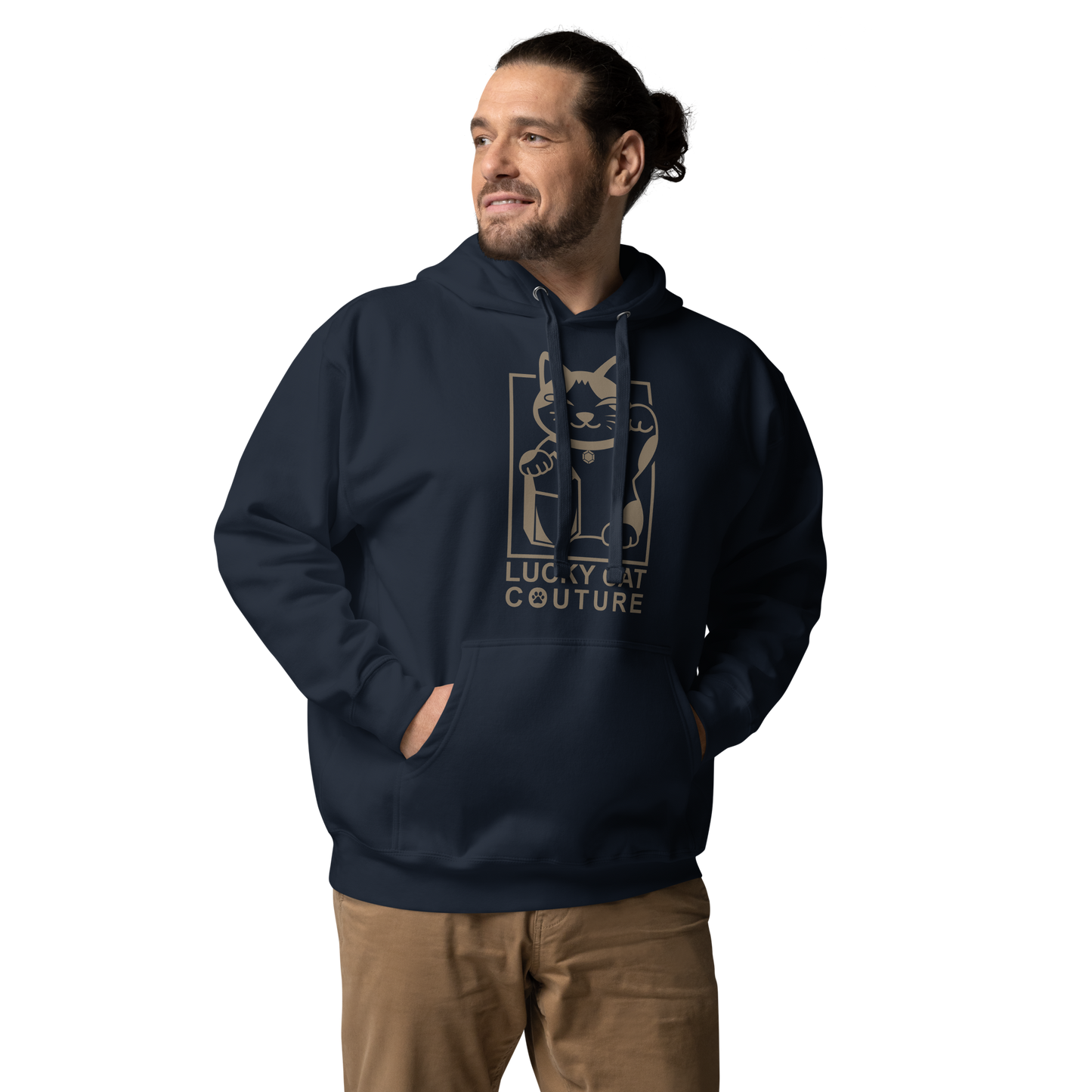 Navy Blue Lucky Cat Couture Hoodie